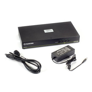 Black Box SS4P-SH-DVI-U Secure 4-Port, Singlel-Head DVI-I KVM Switch, 4K Ultra-HD Support, PS2, USB, Audio